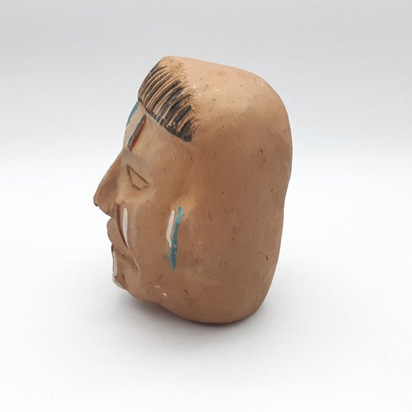 Terracotta Mayan Head Bust of the God Kukulkan - Picture 3 of 11